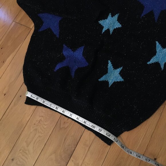 Vintage 80s Angora Wool Punky Stars + Sparkles Knit Sweater - Picture 14 of 16